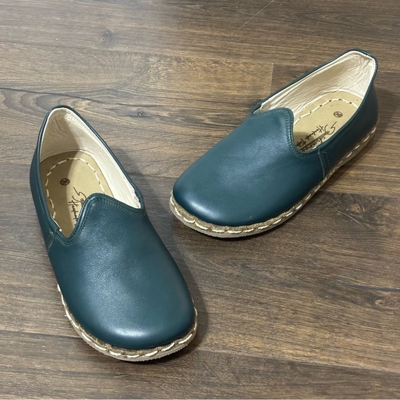 Genuine Leather Comfort handcrafted,Jade green size 6 - Picture 2 of 8